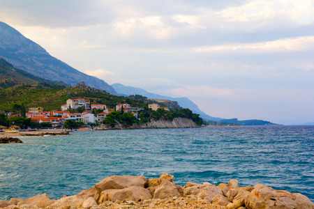 Promajna town. Marakska riviera, Croatiaの写真素材