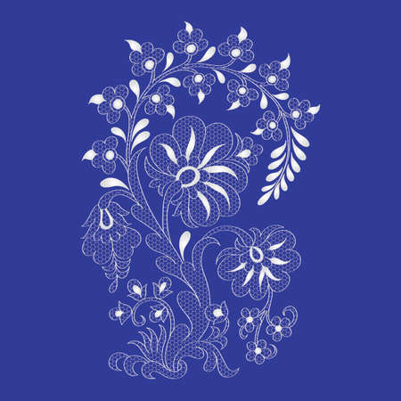 lace flowers, floral element, decoration laceのイラスト素材