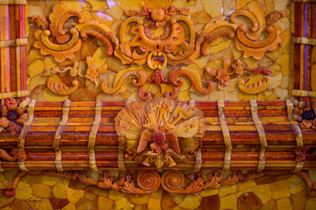 Pushkin (Tsarskoe Selo), outskirts of St. Petersburg, Russia 07 February 2021 The Amber Room in the Catherine Palace.のeditorial素材