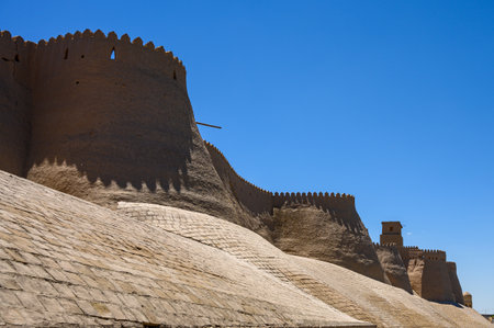 Ancient architecture of the Uzbek city of Khiva.のeditorial素材