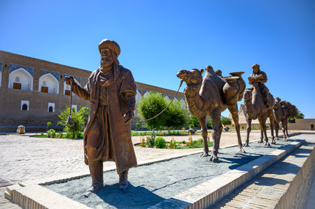 Ancient architecture of the Uzbek city of Khiva.のeditorial素材