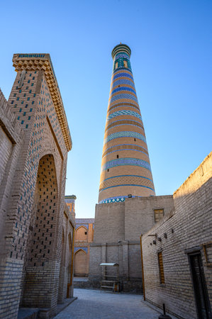 Ancient architecture of the Uzbek city of Khiva.のeditorial素材