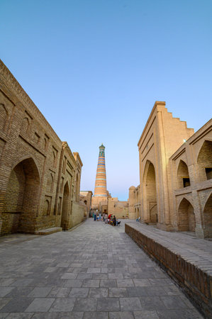 Ancient architecture of the Uzbek city of Khiva.のeditorial素材