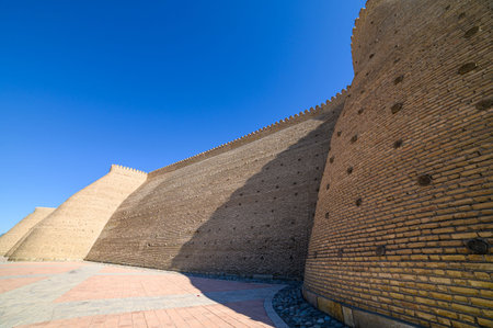 Traditional oriental architecture in the Uzbek city of Bukharaの写真素材