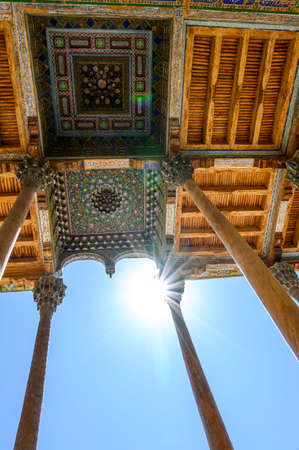 Traditional oriental architecture in the Uzbek city of Bukharaの写真素材