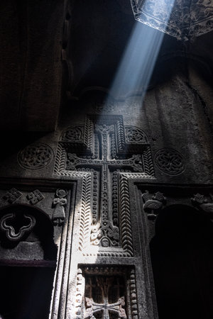 The ancient Monastery in the mountains of Armeniaの写真素材