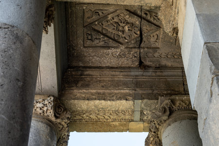 The Roman Temple of Garni in the mountains of Armeniaの写真素材