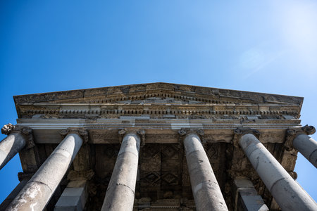 The Roman Temple of Garni in the mountains of Armeniaの写真素材