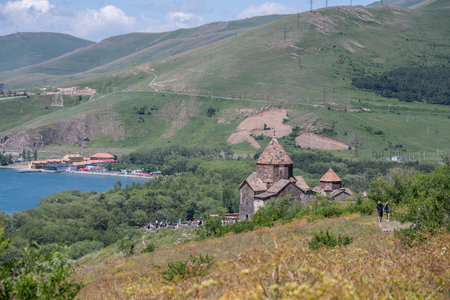 Armenia, Sevanavank. A monastery on the shores of Lake Sevan.の写真素材