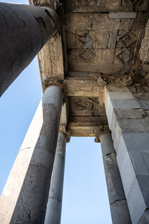 The Roman Temple of Garni in the mountains of Armeniaの写真素材