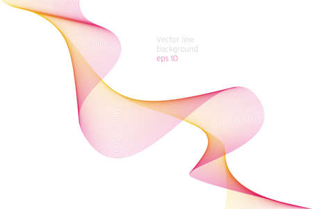 Abstract wave background. Color line art on white backgroundのイラスト素材