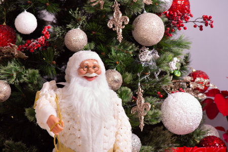 Vintage Santa Claus toy. Christmas tree decoration.の写真素材