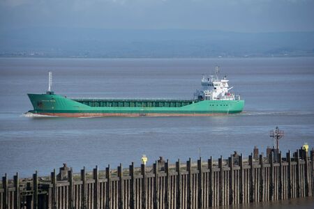 Aggregate freighter Arklow Rock at sea in the Bristol Channelのeditorial素材