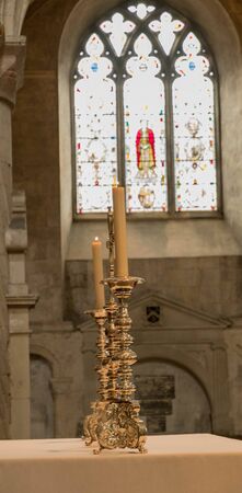 Candelabra on a church altar