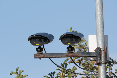 Cameras which charge motorists for parking in a car park or road.の写真素材