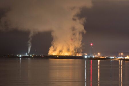 Seabank Power Station - nightの写真素材