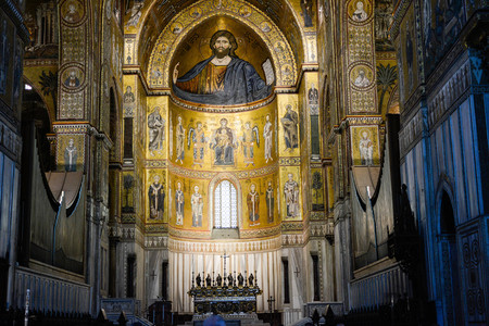 The Palatine Chapel in the Norman Palace in Palermo Sicilyのeditorial素材