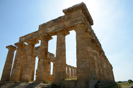 The Greek Temple of Selinunte Sicily founded in 650 BC and sacked by the Romans in 250 BCの写真素材