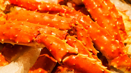 The fresh crab in icesの写真素材