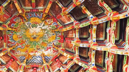 Magnificent interior design with Chinese dragon motifsのeditorial素材