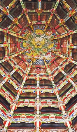 Magnificent interior design with Chinese dragon motifsのeditorial素材