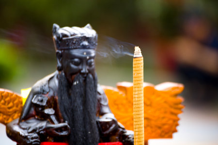 a common religious scene in traditional temples