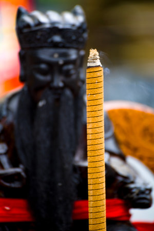 a common religious scene in traditional templesの写真素材