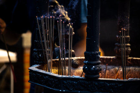 Devout Prayer: The Burning Incenseの写真素材