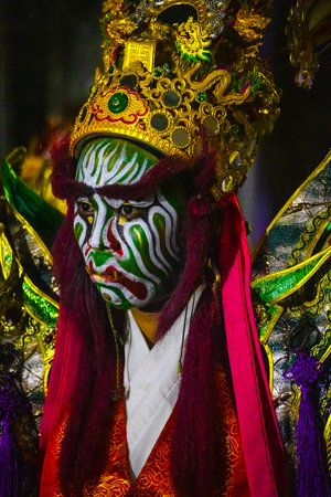 a member of the "Eight Generals" (Bajiajiang), a traditional Taiwanese folk activityの写真素材