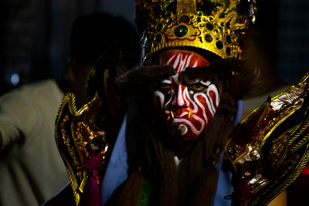 a member of the "Eight Generals" (Bajiajiang), a traditional Taiwanese folk activityの写真素材