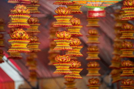 paper lotus flowers used in traditional Taiwanese religious rituals