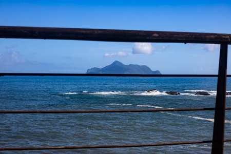 the famous landmark off the coast of Yilan, TaiwanâGuishan Islandの写真素材
