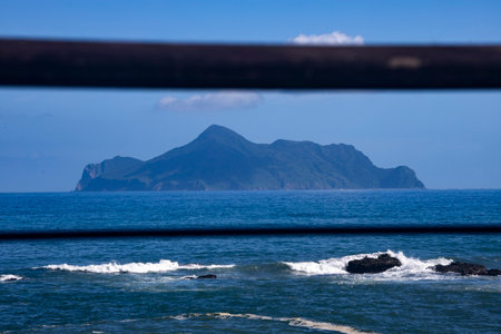 the famous landmark off the coast of Yilan, TaiwanâGuishan Islandの写真素材