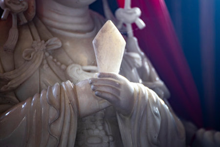 the Ceremonial Tabletheld in the handの写真素材