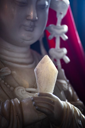 the Ceremonial Tabletheld in the handの写真素材