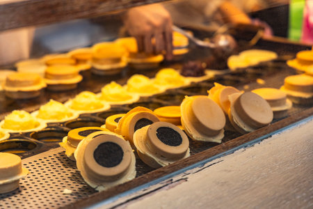 the appearance or making process of Wheel Cakeの写真素材