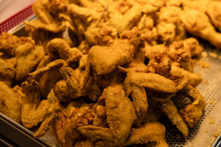 the tempting view of Fried Chicken Wingsの写真素材