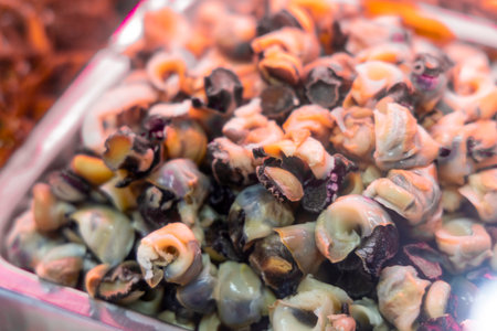 the classic presentation of Snail Meat in Asian stir-fry cuisine