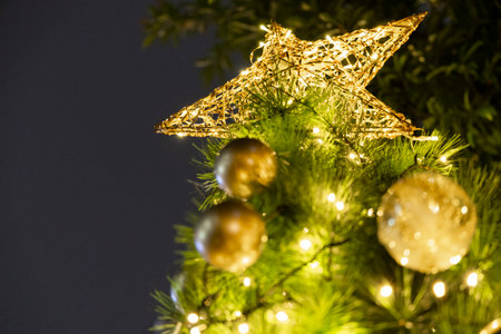 the exquisite beauty and festive charm of Christmas Ornamentsの写真素材