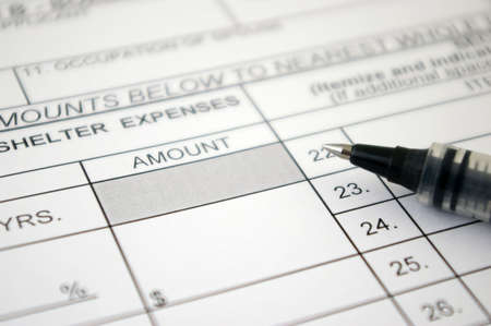 Loan request form and pen.の写真素材