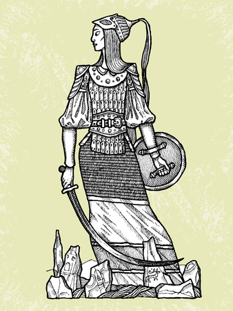 Beautiful warrior girlのイラスト素材