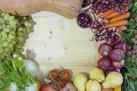 autumn season vegetables perfect to use as a backgroundの写真素材