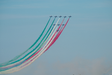 Aerobatic team performs flight at the air showの写真素材