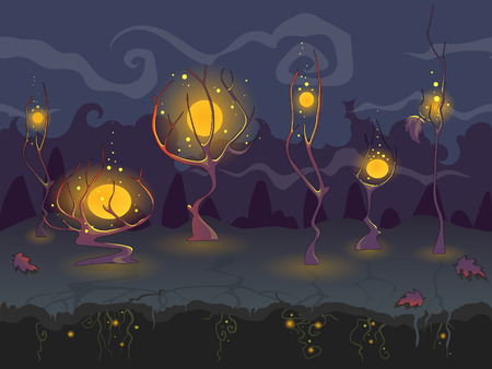 Gothic dark cartoon background for computer gameのイラスト素材