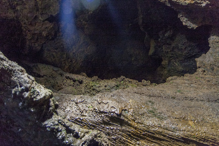 Lava cave Gruta da Carvao wall