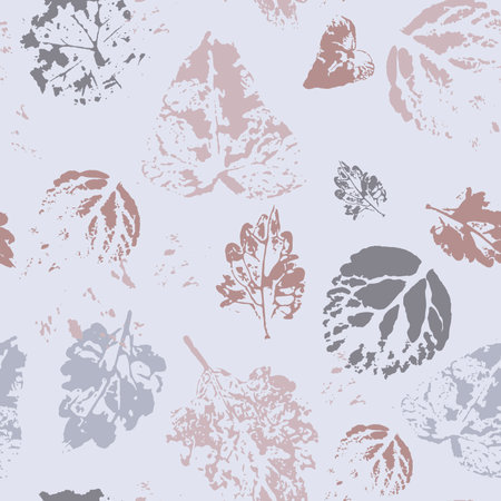 Seamless pattern in muted colors with leaf printsのイラスト素材