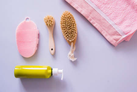 Massage brush for the body. Dry lymphatic drainage massage. Wooden brush made of cactus and boar...