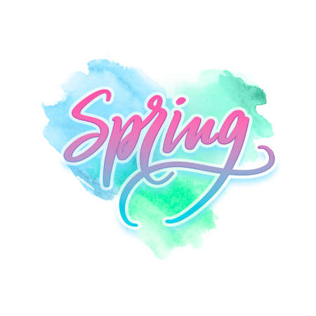 Bright harmonious illustration, beautiful hand lettering.の写真素材