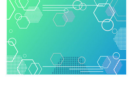 Polygon Memphis style with blue gradient background designのイラスト素材