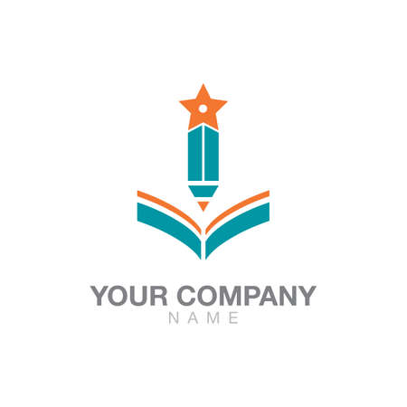 Education logo, Education Icon, Pencil, Open Bookのイラスト素材
